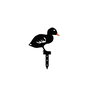 Aberto Design Set de 6 Esculturas de Patos Metálicos Negros para Jardín
